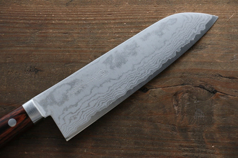 Kunihira Tanzo VG1 Damas Santoku  170mm Acajou Manipuler - japanny-FR