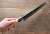 Sakai Takayuki Super Bleu Martelé Finition noire Gyuto  240mm Keyaki (orme japonais) Manipuler - japanny-FR