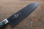 Sakai Takayuki Grand Chef Gran chef Acier suédois Santoku 180mm Micarta vert Manipuler - japanny-FR