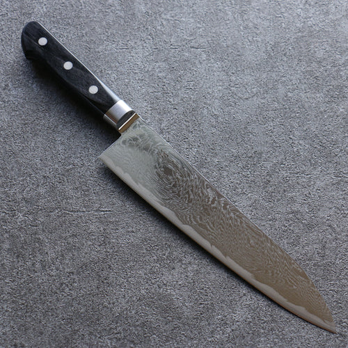 Seisuke Nami AUS10 Finition miroir Damas Gyuto  210mm Bois de pakka noir Manipuler - japanny-FR