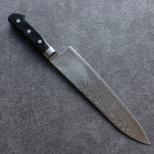 Seisuke Nami AUS10 Finition miroir Damas Gyuto  210mm Bois de pakka noir Manipuler - japanny-FR