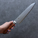 Sakai Takayuki VG5 Martelé Gyuto  240mm Bois de Pakka marron Manipuler - japanny-FR