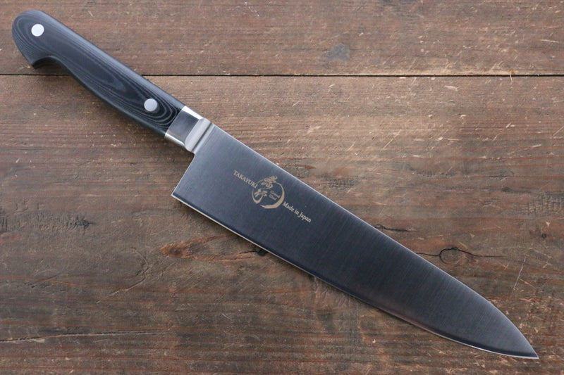 Sakai Takayuki Grand Chef Gran chef Acier suédois Gyuto 210mm Micarta noir Manipuler - japanny-FR