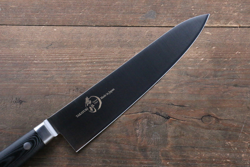 Sakai Takayuki Grand Chef Gran chef Acier suédois Gyuto 210mm Micarta noir Manipuler - japanny-FR