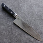 Seisuke Nami AUS10 Finition miroir Damas Santoku  180mm Bois de pakka noir Manipuler - japanny-FR