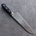 Seisuke Nami AUS10 Finition miroir Damas Santoku  180mm Bois de pakka noir Manipuler - japanny-FR