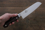 Sakai Takayuki Grand Chef Gran chef Acier suédois Santoku 180mm Micarta brun Manipuler - japanny-FR