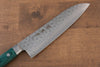 Sakai Takayuki VG10 17 Couche de Damas Santoku  170mm Bois de pakka vert Manipuler - japanny-FR