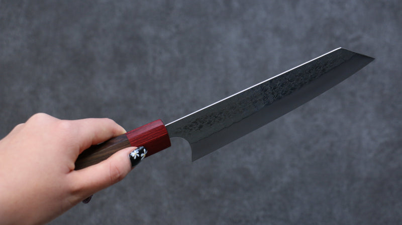 Yoshimi Kato Minamo R2/SG2 Martelé Bunka  165mm Shitan(férule:bois rouge Pakka) Manipuler - japanny-FR