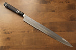 Yu Kurosaki Acier Bleu No.2 Finition en miroir Yanagiba  330mm Ebène avec double bague de buffle d'eau Manipuler avec Gaine - japanny-FR