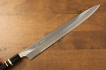 Yu Kurosaki Acier Bleu No.2 Finition en miroir Yanagiba  330mm Ebène avec double bague de buffle d'eau Manipuler avec Gaine - japanny-FR