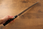 Yu Kurosaki Acier Bleu No.2 Finition en miroir Yanagiba  330mm Ebène avec double bague de buffle d'eau Manipuler avec Gaine - japanny-FR