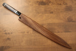 Yu Kurosaki Acier Bleu No.2 Finition en miroir Yanagiba  330mm Ebène avec double bague de buffle d'eau Manipuler avec Gaine - japanny-FR