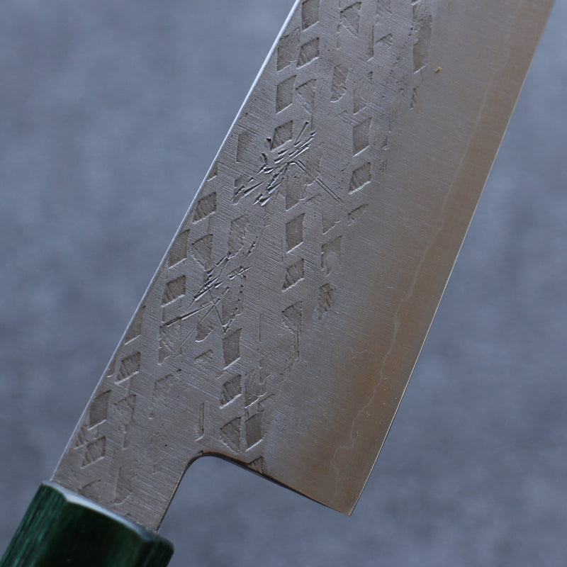 Seisuke Acier argenté NO.3 Martelé Gyuto  210mm Noix(double bague vert ) Manipuler - japanny-FR