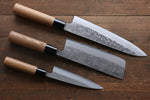 Set de couteaux de chef japonais Seisuke Blue Steel No.2 Nashiji Gyuto, Nakiri, Petty - japanny-FR