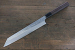 Hideo Kitaoka (Pour les gauchers) Acier Blanc No.2 Damas Kiritsuke Yanagiba  240mm Shitan Manipuler - japanny-FR