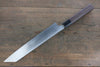 Hideo Kitaoka (Pour les gauchers) Acier Blanc No.2 Damas Kiritsuke Yanagiba  240mm Shitan Manipuler - japanny-FR