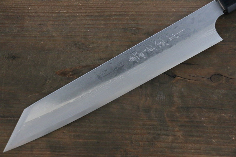 Hideo Kitaoka (Pour les gauchers) Acier Blanc No.2 Damas Kiritsuke Yanagiba  240mm Shitan Manipuler - japanny-FR