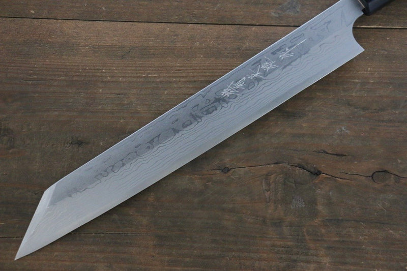 Hideo Kitaoka (Pour les gauchers) Acier Blanc No.2 Damas Kiritsuke Yanagiba  270mm Shitan Manipuler - japanny-FR