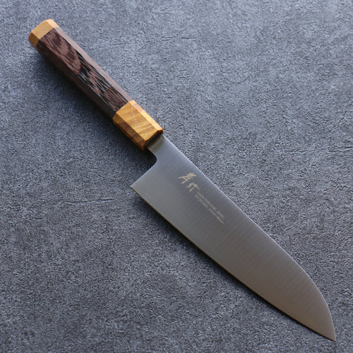 Sakai Takayuki Bijou Topaze VG1 Santoku  180mm Wengé (Double Anneau Jaune) Manipuler - japanny-FR