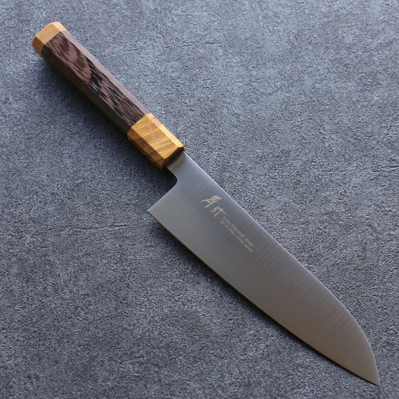 Sakai Takayuki Bijou Topaze VG1 Santoku  180mm Wengé (Double Anneau Jaune) Manipuler - japanny-FR