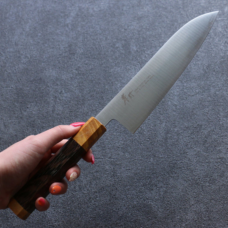 Sakai Takayuki Bijou Topaze VG1 Santoku  180mm Wengé (Double Anneau Jaune) Manipuler - japanny-FR