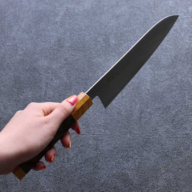 Sakai Takayuki Bijou Topaze VG1 Santoku  180mm Wengé (Double Anneau Jaune) Manipuler - japanny-FR