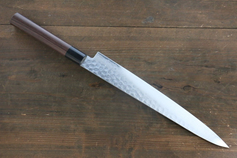 Sakai Takayuki AUS10 45 Couche de Damas Sujihiki  240mm Shitan Manipuler - japanny-FR