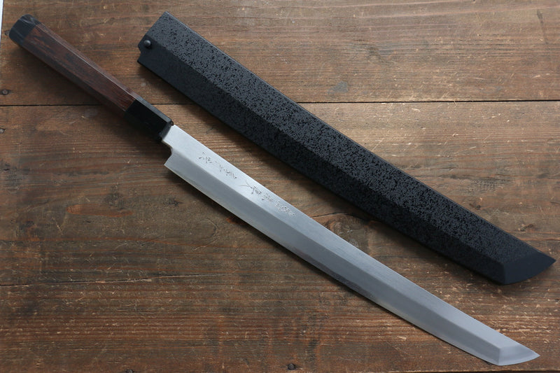 Sakai Takayuki Zangetsu Acier argenté NO.3 Sakimaru Yanagiba  Wenge Manipuler Avec gaine - japanny-FR