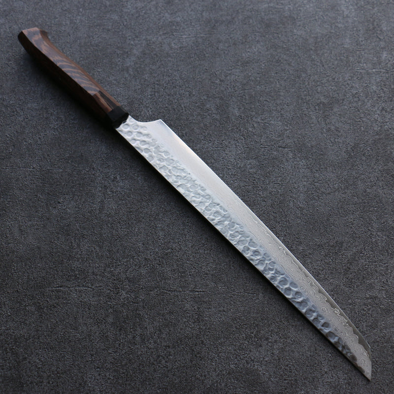 Sakai Takayuki Genbu AUS10 45 Couche de Damas Sakimaru Sujihiki  300mm Wenge Manipuler - japanny-FR