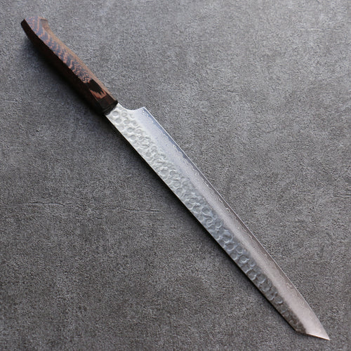 Sakai Takayuki Hien AUS10 45 Couche de Damas Kiritsuke Sujihiki  300mm Wenge Manipuler - japanny-FR