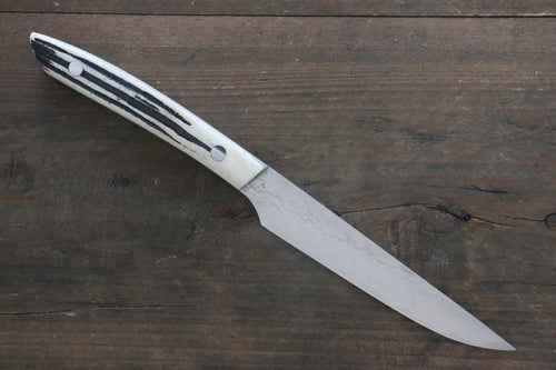 Takeshi Saji VG10 Damas noir couteau à steak  125mm Os de vache blanc Manipuler - japanny-FR