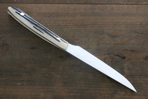 Takeshi Saji VG10 Damas noir couteau à steak  125mm Os de vache blanc Manipuler - japanny-FR