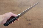 Seisuke Acier suédois Saumon sujihiki  240mm Bois de pakka noir Manipuler - japanny-FR