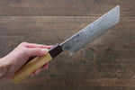 Yu Kurosaki Fujin VG10 Martelé Damas Nakiri  165mm Keyaki (orme japonais) Manipuler - japanny-FR