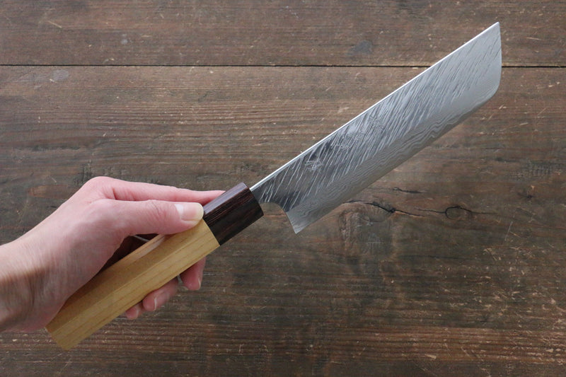 Yu Kurosaki Fujin VG10 Martelé Damas Nakiri  165mm Keyaki (orme japonais) Manipuler - japanny-FR
