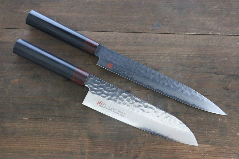 Iseya VG10 33 Couteau de chef de cuisine japonais Santoku & Sushi Damas 33 Set 210mm - japanny-FR