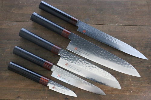 Iseya  VG10 33 Couche Damas japonais 80mm, Petty 150mm, Santoku, Petit Santoku Gyuto 210mm & Couteau de chef de sushi 210mm Set - japanny-FR