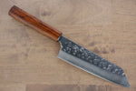 Yoshimi Kato Acero de Plata No.3 Martillado Bunka Cuchillo Japones 165mm Mango de Madera Sugi (Laquerada) - japanny-FR