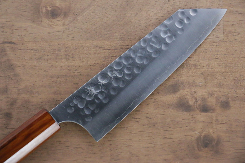 Yoshimi Kato Acero de Plata No.3 Martillado Bunka Cuchillo Japones 165mm Mango de Madera Sugi (Laquerada) - japanny-FR