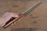 Yoshimi Kato Acero de Plata No.3 Martillado Bunka Cuchillo Japones 165mm Mango de Madera Sugi (Laquerada) - japanny-FR