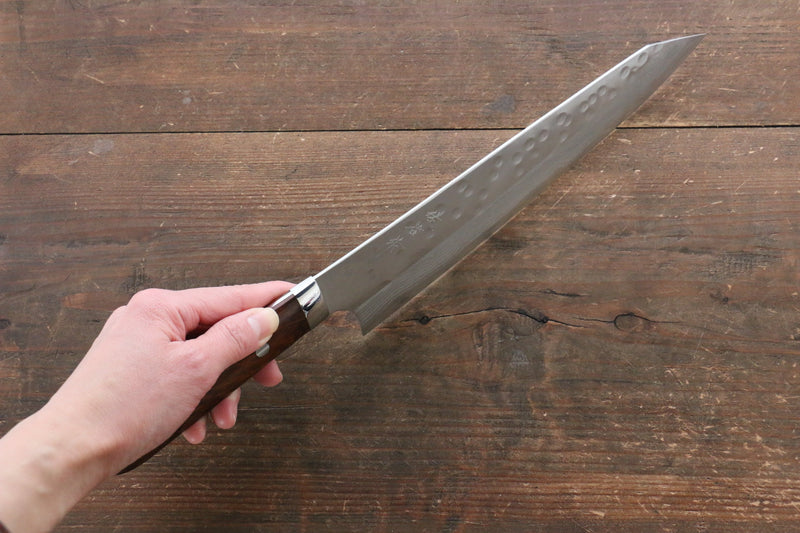 Takeshi Saji SRS13 Martelé Damas Kengata Gyuto  240mm Ironwood Manipuler - japanny-FR