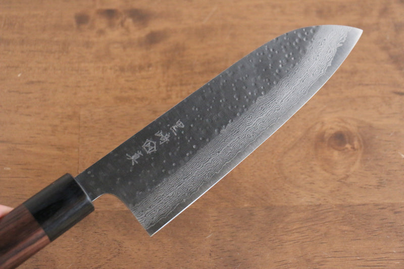 Makoto Kurosaki VG10 Martelé(Maru) Damas Santoku  165mm Shitan Manipuler - japanny-FR