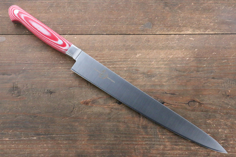 Sakai Takayuki Grand Chef Gran chef Acier suédois Sujihiki 240mm Micarta rouge Manipuler - japanny-FR