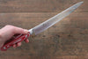 Sakai Takayuki Grand Chef Gran chef Acier suédois Sujihiki 240mm Micarta rouge Manipuler - japanny-FR