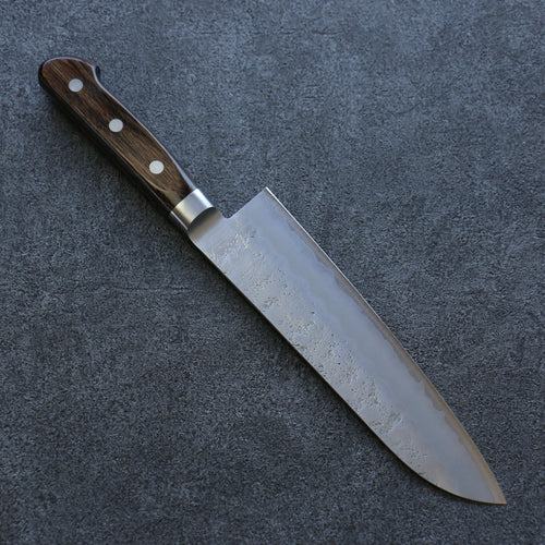 Seisuke Acier argenté NO.3 Nashiji Santoku  180mm Bois de Pakka marron Manipuler - japanny-FR