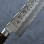 Seisuke Acier argenté NO.3 Nashiji Santoku  180mm Bois de Pakka marron Manipuler - japanny-FR