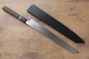 Sakai Takayuki Fujisan Acero Blanco No.2 Honyaki Kiritsuke Yanagiba Cuchillo Japones 300mm Mango de Ebano con anillo Con funda - japanny-FR