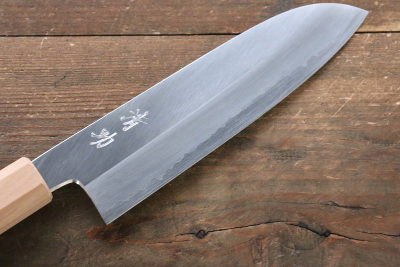 Seisuke Acier argenté NO.3 Santoku  165mm Fleurs de cerisier Manipuler - japanny-FR