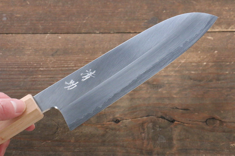 Seisuke Acier argenté NO.3 Santoku  165mm Fleurs de cerisier Manipuler - japanny-FR